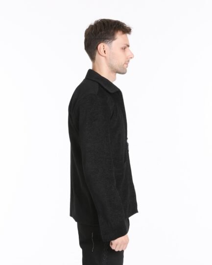 Black Woollen Weave Jacket