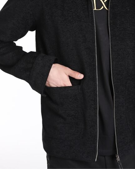 Black Woollen Weave Jacket