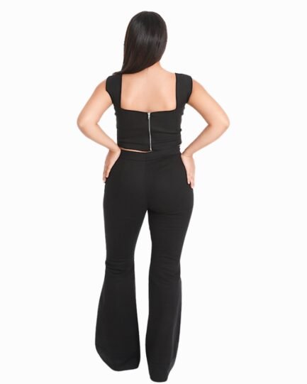 Rhinestone Bow Flare Pant