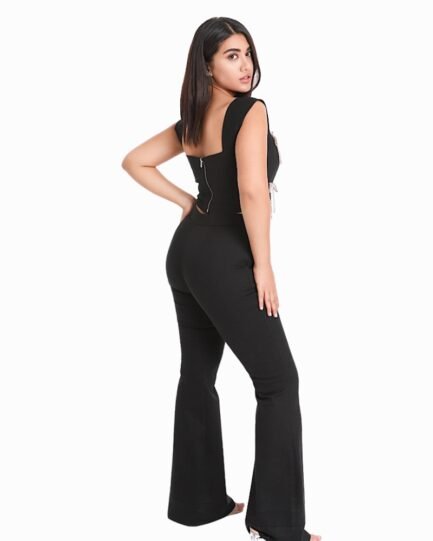 Rhinestone Bow Flare Pant